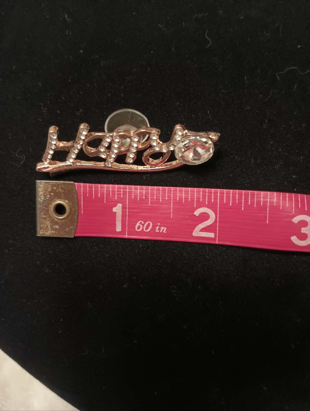 Shoe Charm "Happy" In Goldtone Script With Rhinestone Accents - Picture 3 of 6